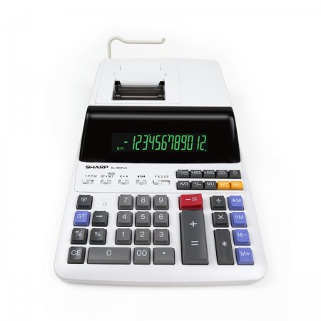 SHARP EL-2607LG ŞERİTLİ HESAP MAKİNESİ (SHARP MASAÜSTÜ HESAP MAKİNESİ HEDİYELİ)